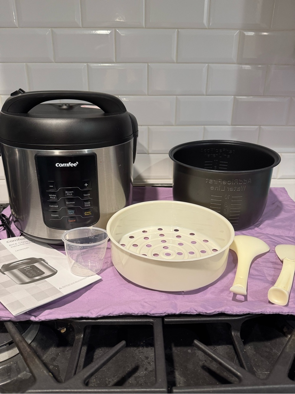 Comfee 8 in 1 Large Rice Cooker Steamer 10 Cup Uncooked/20 Cup Cooked